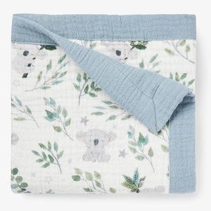 Elegant Baby Koala Print Organic Muslin Security Blanket BNWT